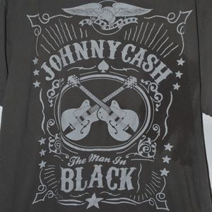 Johnny Cash The Man in Black Gray T Shirt